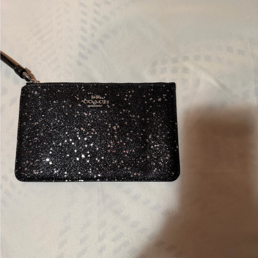 Coach Starry Black Glitter Wristlet
